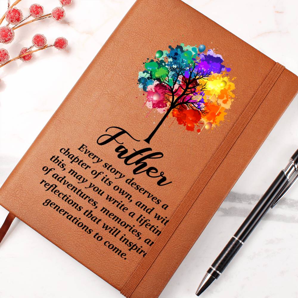 Father's Legacy Tree of Life Vegan Leather Journal | Dad Gift Notebook