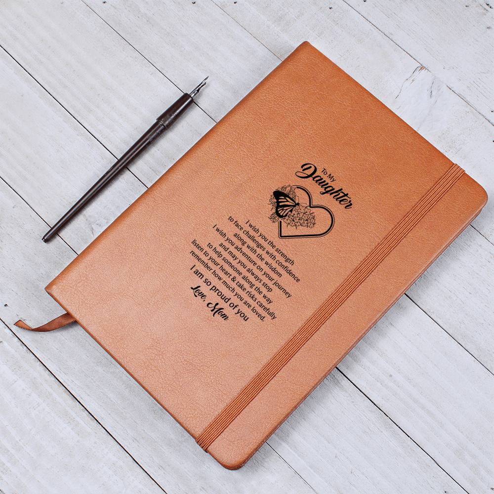 Daughter Butterfly Vegan Leather Journal | Mom's Love Letter Notebook | Gift for Daughter