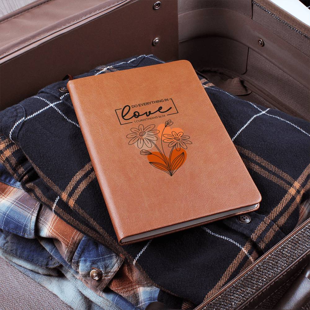 Floral Scripture Love Vegan Leather Journal | Christian Gift for Women