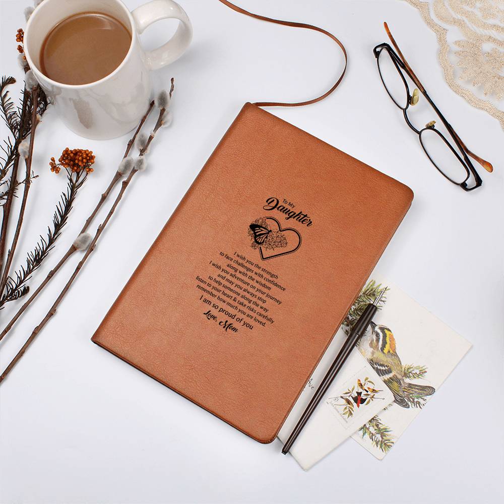 Daughter Butterfly Vegan Leather Journal | Mom's Love Letter Notebook | Gift for Daughter