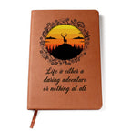Adventure Seeker Vegan Leather Journal | Wilderness Sunset Notebook | Gift for Hikers