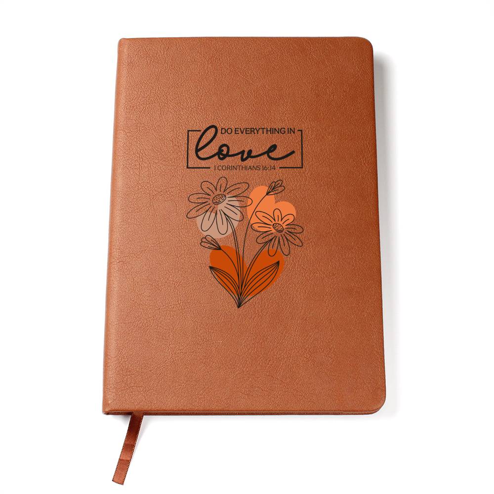 Floral Scripture Love Vegan Leather Journal | Christian Gift for Women