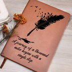 Journey of a Thousand Miles Vegan Leather Journal | Inspirational Graphic Notebook