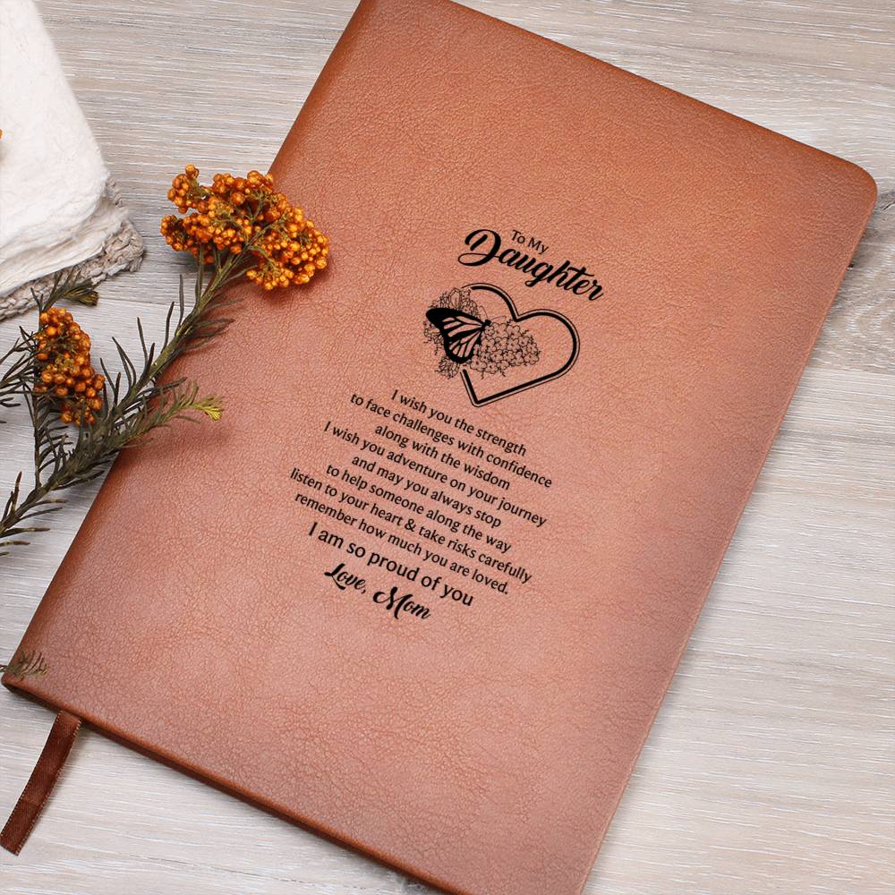 Daughter Butterfly Vegan Leather Journal | Mom's Love Letter Notebook | Gift for Daughter