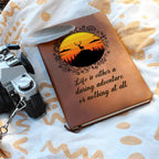 Adventure Seeker Vegan Leather Journal | Wilderness Sunset Notebook | Gift for Hikers