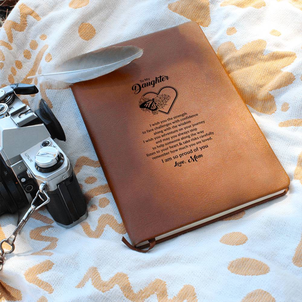 Daughter Butterfly Vegan Leather Journal | Mom's Love Letter Notebook | Gift for Daughter