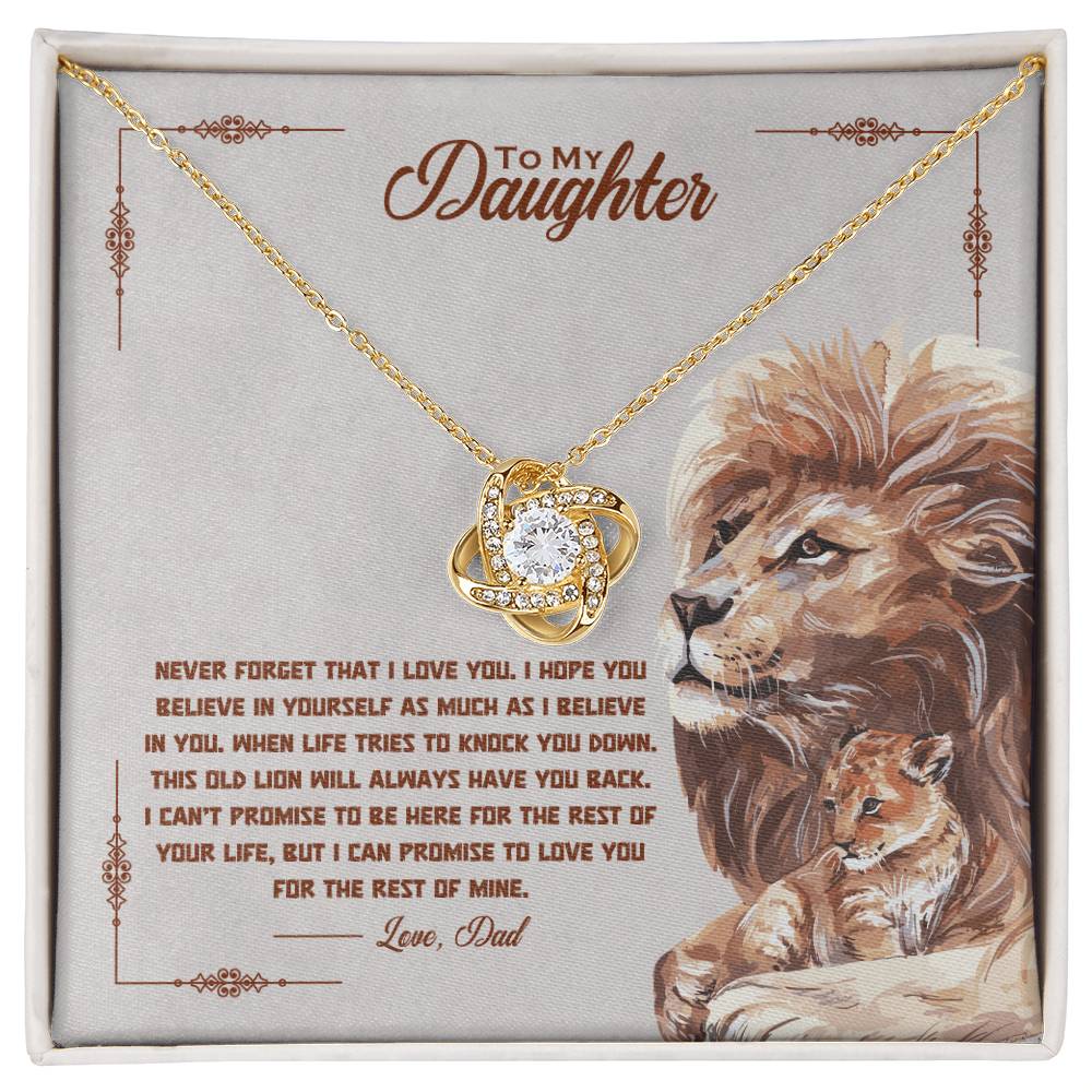 Daughter Love Knot Necklace | CZ Crystal Pendant | Mom to Daughter Gift