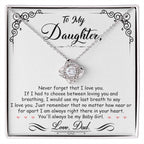 "Always in Your Heart" Necklace for Daughter | CZ Crystal Love Knot Keepsake Gift