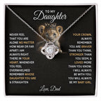 Daughter Love Knot Necklace | CZ Crystal | Sentimental Gift from Parent