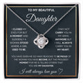 Daughter Interlocking Hearts Necklace | CZ Crystal | Always in My Heart Gift