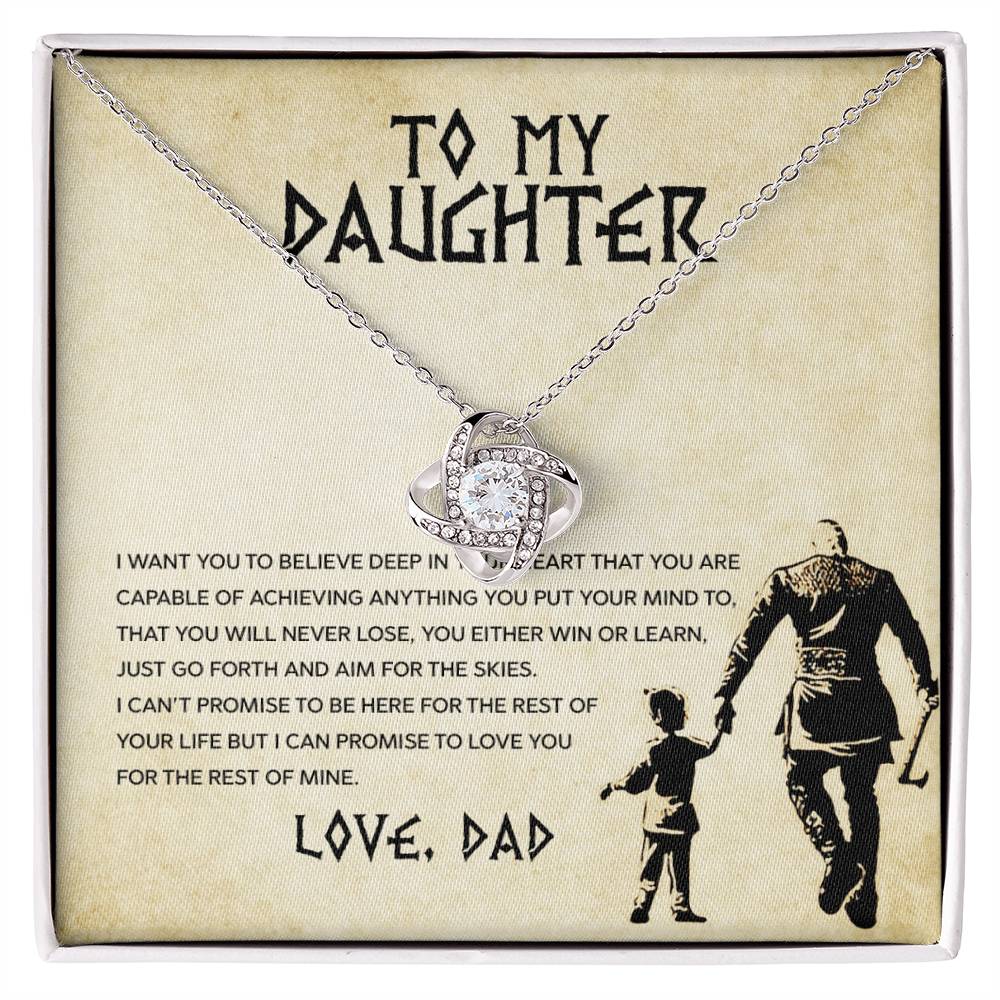 Daughter Interlocking Hearts Necklace | CZ Crystal | Strength & Love Gift