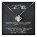 Daughter Love Knot Necklace | CZ Crystal | Encouragement Gift for Her
