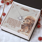Daughter Love Knot Necklace | CZ Crystal Pendant | Mom to Daughter Gift