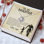 Daughter Interlocking Hearts Necklace | CZ Crystal | Strength & Love Gift