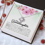 Granddaughter Love Knot Necklace | CZ Crystal | Keep Me in Your Heart Gift