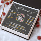 Granddaughter Love Knot Necklace | CZ Crystal | Feel My Love Keepsake Gift