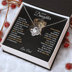 Daughter Love Knot Necklace | CZ Crystal | Sentimental Gift from Parent