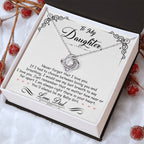 "Always in Your Heart" Necklace for Daughter | CZ Crystal Love Knot Keepsake Gift