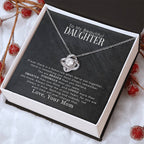Daughter Love Knot Necklace | CZ Crystal | Encouragement Gift for Her