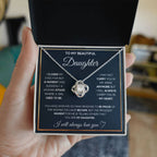 Daughter Interlocking Hearts Necklace | CZ Crystal | Always in My Heart Gift