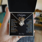 Daughter Love Knot Necklace | CZ Crystal | Sentimental Gift from Parent