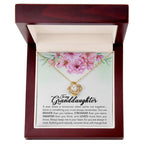 Granddaughter Love Knot Necklace | CZ Crystal | Keep Me in Your Heart Gift
