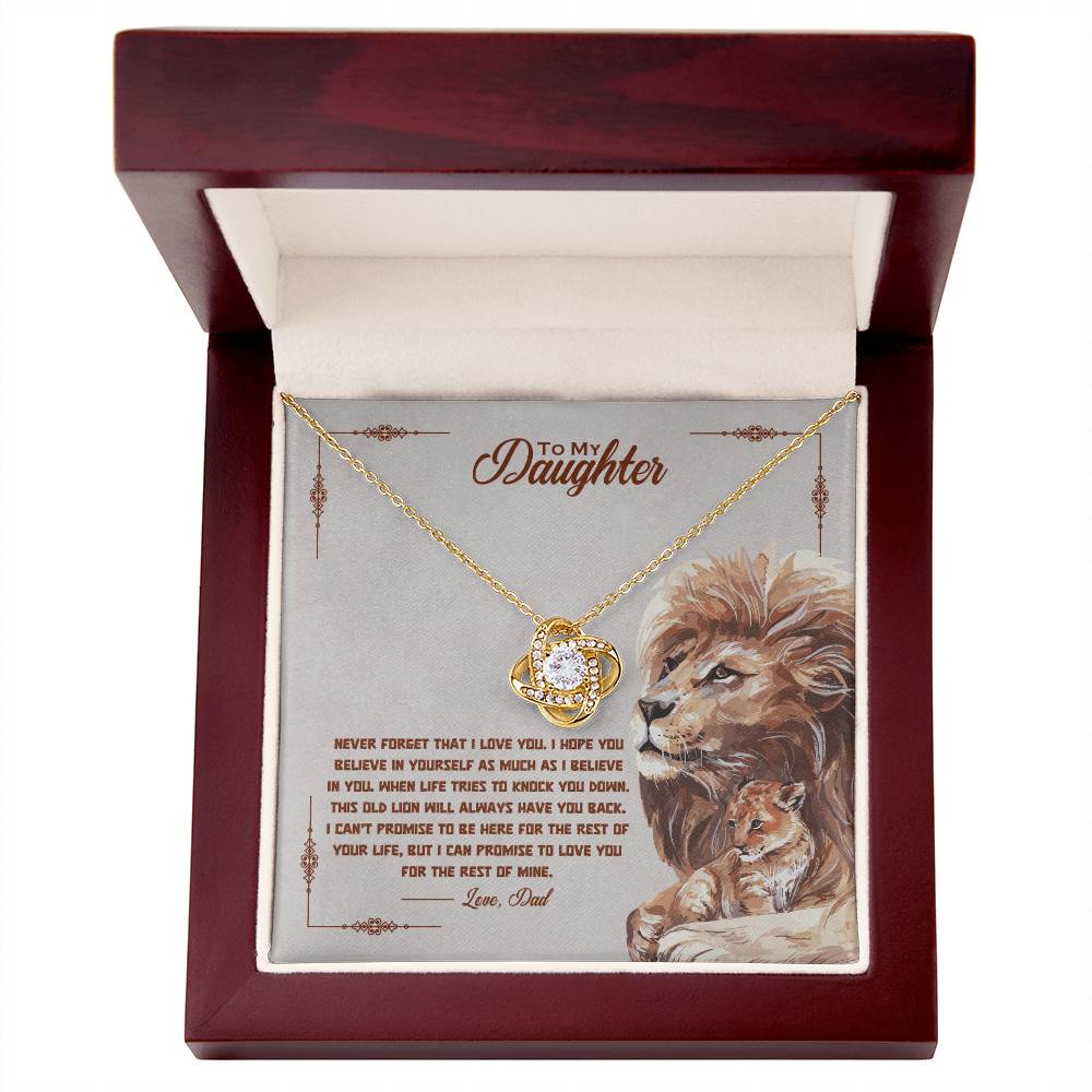 Daughter Love Knot Necklace | CZ Crystal Pendant | Mom to Daughter Gift