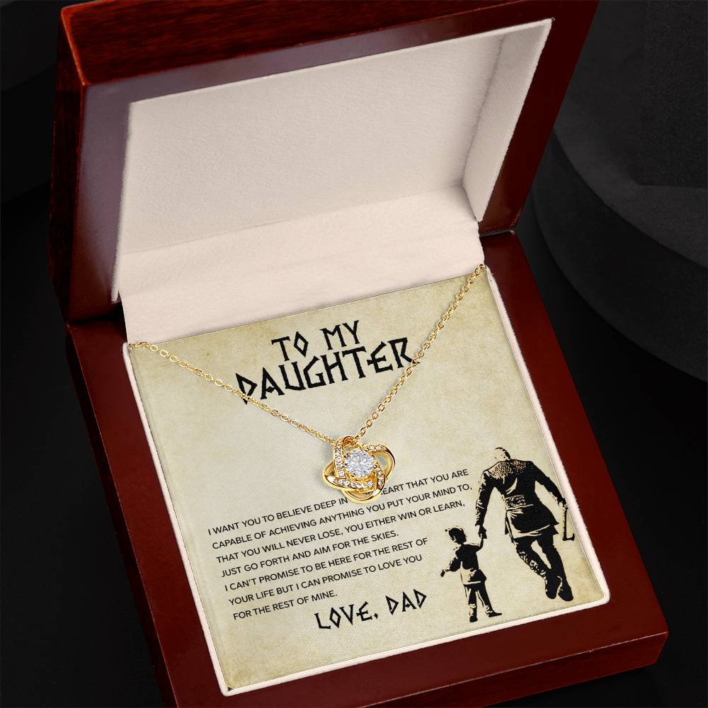 Daughter Interlocking Hearts Necklace | CZ Crystal | Strength & Love Gift
