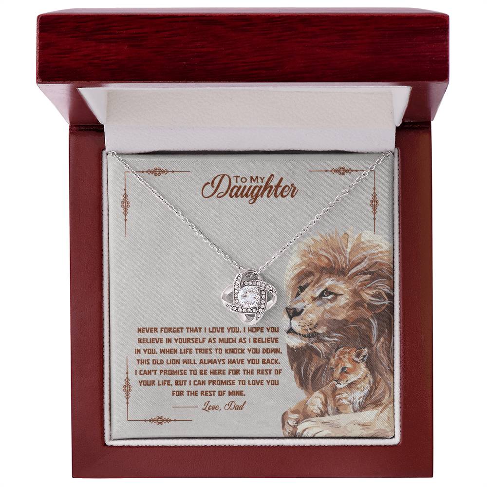 Daughter Love Knot Necklace | CZ Crystal Pendant | Mom to Daughter Gift