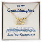 Granddaughter Interlocking Hearts Necklace | CZ Crystal Pendant | Sentimental Gift