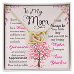 Mom Interlocking Hearts Necklace | CZ Crystal Gold Finish | Appreciation Gift