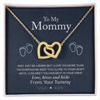 New Mom Interlocking Hearts Necklace | CZ Crystal | Baby Pregnancy Gift