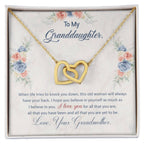 "I've Got Your Back" Necklace for Granddaughter | CZ Crystal Love Knot Gift
