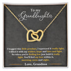 "Feel My Love" Necklace for Granddaughter | CZ Crystal Interlocking Hearts Keepsake