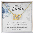 Sister Interlocking Hearts Necklace | CZ Crystal | Thank You Gift for Sister