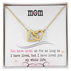 Mom Interlocking Hearts Necklace | CZ Crystal | Lifelong Love Gift from Child