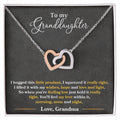 "Feel My Love" Necklace for Granddaughter | CZ Crystal Interlocking Hearts Keepsake