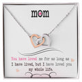 Mom Interlocking Hearts Necklace | CZ Crystal | Lifelong Love Gift from Child
