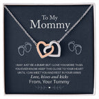New Mom Interlocking Hearts Necklace | CZ Crystal | Baby Pregnancy Gift