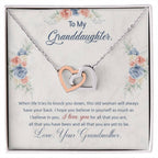 "I've Got Your Back" Necklace for Granddaughter | CZ Crystal Love Knot Gift