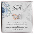 Sister Interlocking Hearts Necklace | CZ Crystal | Thank You Gift for Sister