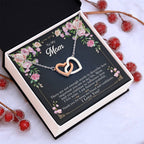 Mom Interlocking Hearts Necklace | CZ Crystal | Thank You Gift from Child
