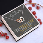 "Feel My Love" Necklace for Granddaughter | CZ Crystal Interlocking Hearts Keepsake