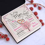 Mom Interlocking Hearts Necklace | CZ Crystal Gold Finish | Appreciation Gift