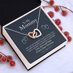 New Mom Interlocking Hearts Necklace | CZ Crystal | Baby Pregnancy Gift