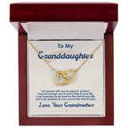 Granddaughter Interlocking Hearts Necklace | CZ Crystal Pendant | Sentimental Gift