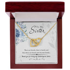 Sister Interlocking Hearts Necklace | CZ Crystal | Thank You Gift for Sister