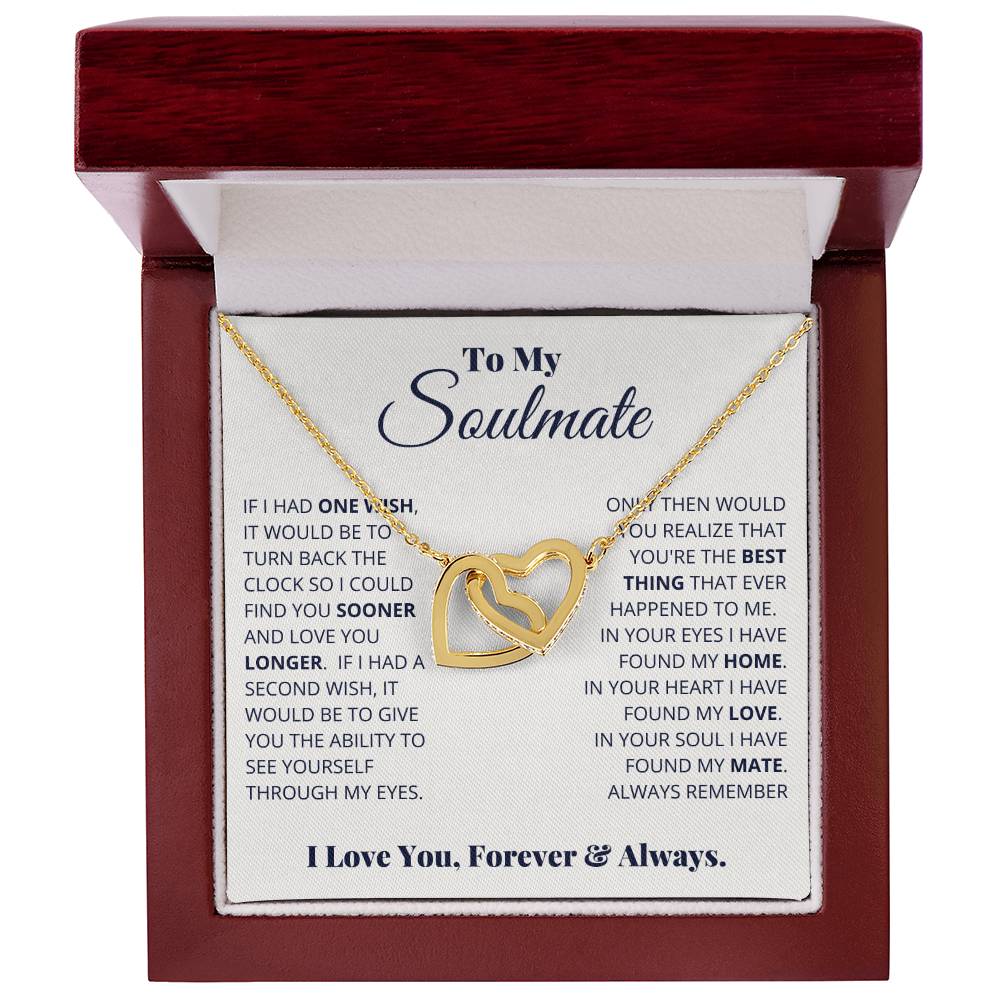 "Forever & Always" Necklace for Your Soulmate | CZ Crystal Interlocking Hearts Gift