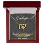 "Feel My Love" Necklace for Granddaughter | CZ Crystal Interlocking Hearts Keepsake