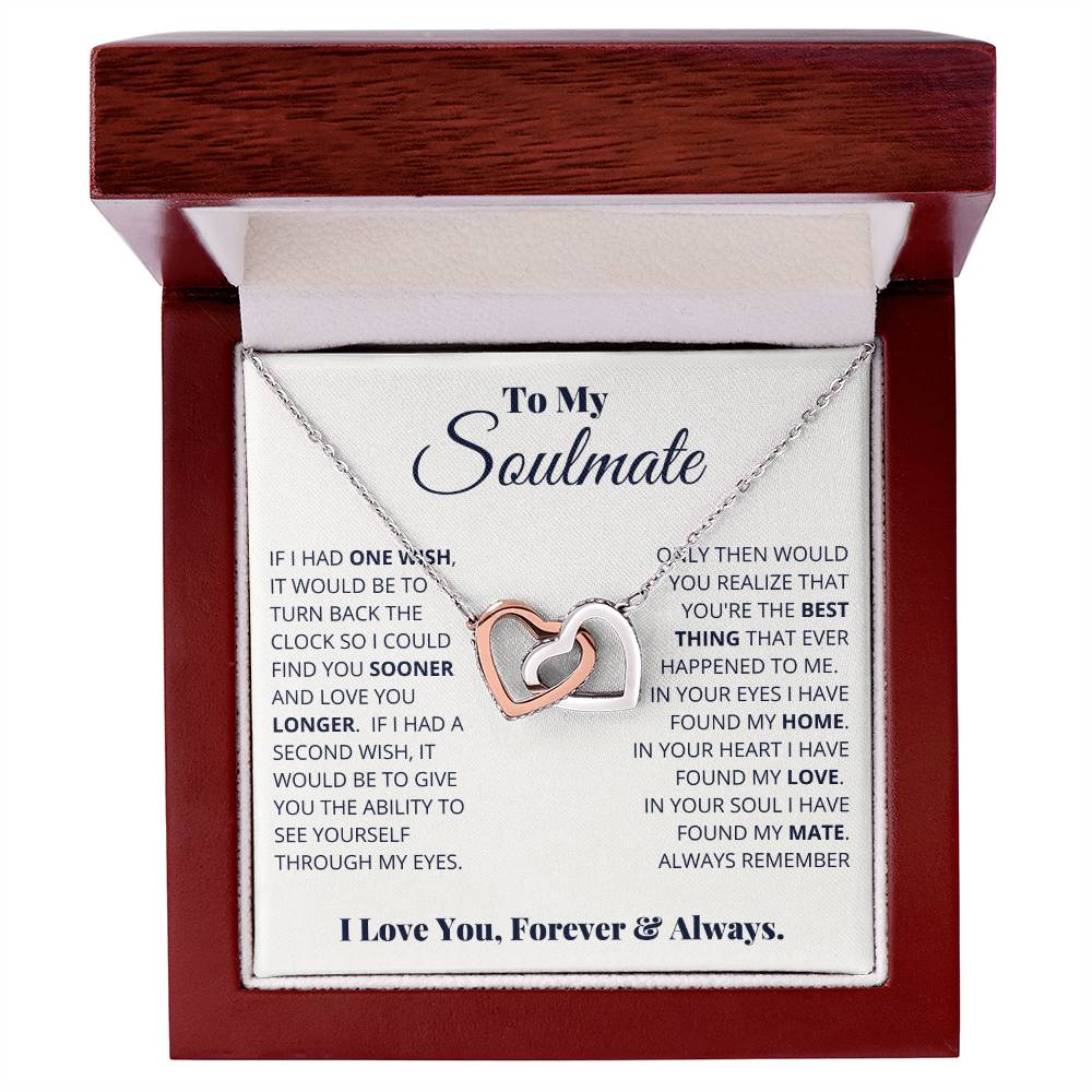 "Forever & Always" Necklace for Your Soulmate | CZ Crystal Interlocking Hearts Gift
